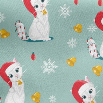 Beautiful Christmas Kitten Jersey Backed Fleece