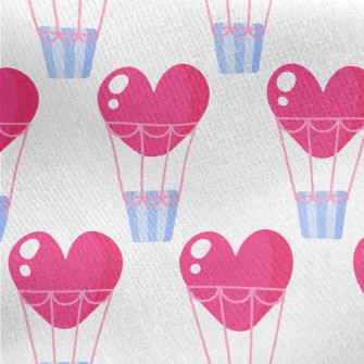 Heart Shaped Hot Air Balloon Jersey Backed Fleece