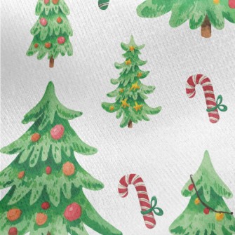 Beautiful Decorated Christmas  Jersey Backed Fleece
