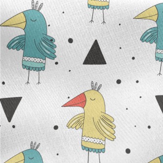 Calm Walking Big Bird Jersey Backed Fleece