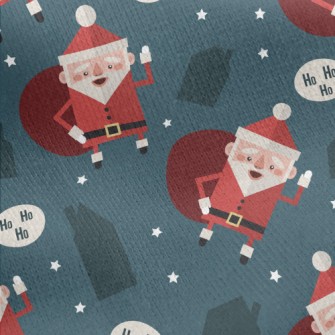 Energetic Santa Claus Jersey Backed Fleece