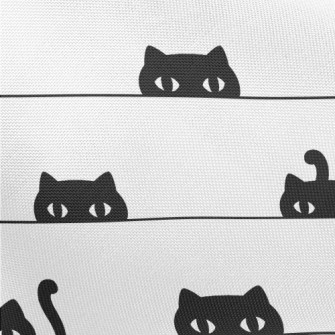 Peeping Black Cat With Big Eye Pongee