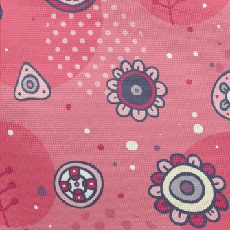 Childlike Cartoon Flowers Pongee