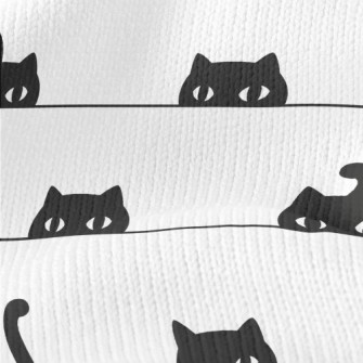 Peeping Black Cat With Big Eye Stretch Jersey