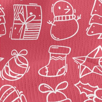 Christmas Snowman Decoration Stretch Jersey