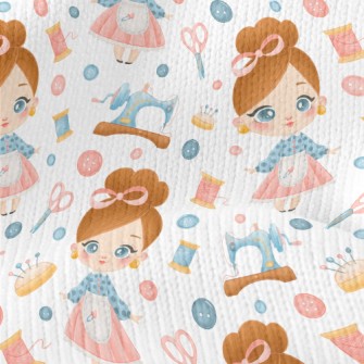 Cute Tailor Girl Stretch Jersey