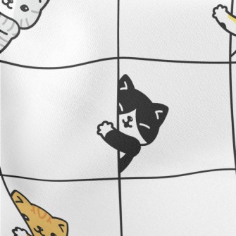 Kitten Family Peek Lightweight Cotton Poplin
