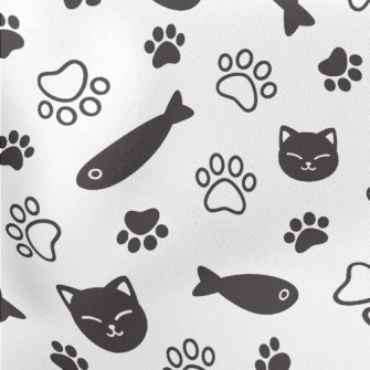 Smiling Cat Dried Fish Lightweight Cotton Poplin