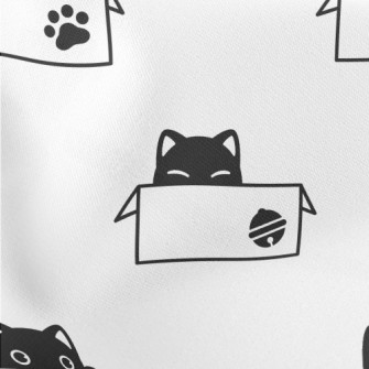 Cute Cardboard Box Cat Lightweight Cotton Poplin
