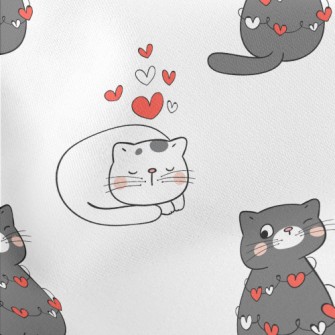 Couple Cats Who Like Each Othe Lightweight Cotton Poplin