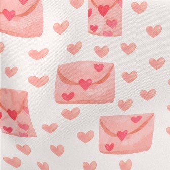 Pink Love Letter Lightweight Cotton Poplin