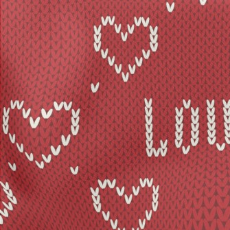 Knitted Style Heart Lightweight Cotton Poplin