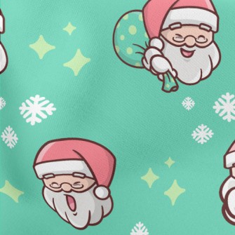 Santa Claus With Various Expre Lightweight Cotton Poplin