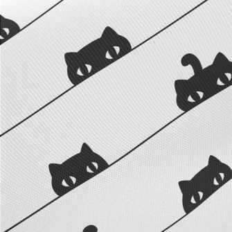 Peeping Black Cat With Big Eye Midweight Cotton Poplin