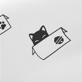Cute Cardboard Box Cat Midweight Cotton Poplin