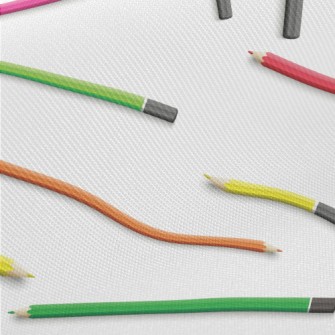Colorful Pencils Midweight Cotton Poplin