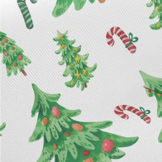 Beautiful Decorated Christmas  Midweight Cotton Poplin