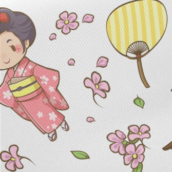 Kawaii Japanese Girl Midweight Cotton Poplin