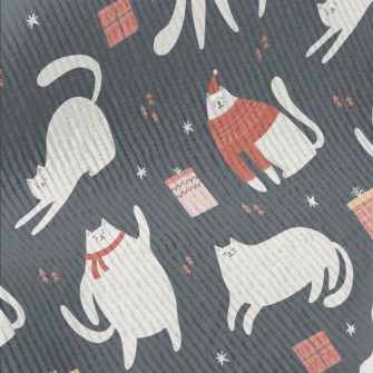 Christmas White Cat And Gifts Standard Corduroy