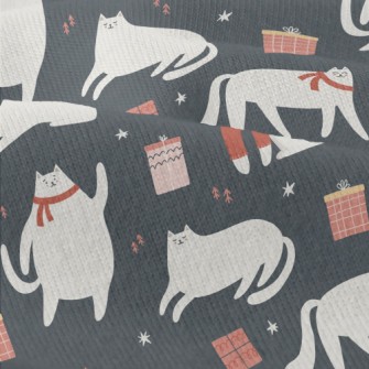 Christmas White Cat And Gifts Modern Jersey