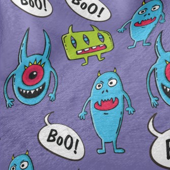 Funny And Scary Monsters Minky