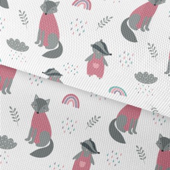 Cute Wolf And Playful Badger Waterproof Oxford