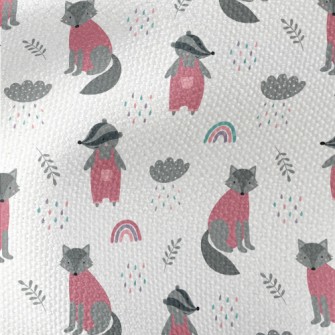 Cute Wolf And Playful Badger Waterproof Canvas