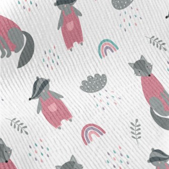 Cute Wolf And Playful Badger Standard Corduroy