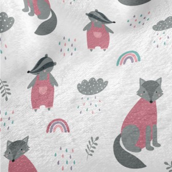 Cute Wolf And Playful Badger Minky