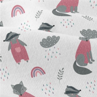Cute Wolf And Playful Badger Modern Jersey