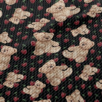 Cute Toy Teddy Bear Birdseye Piqué