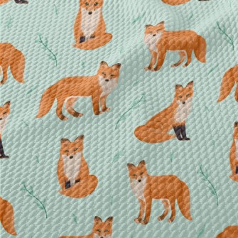 Orange Fox With Deep Eyes Birdseye Piqué