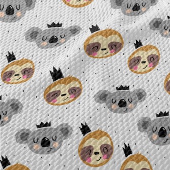 Big Heads Of Koalas And Sloths Birdseye Piqué