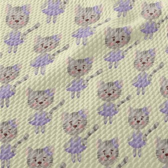 Cat In Purple Dancing Costume Birdseye Piqué