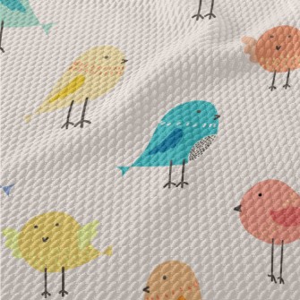 Colorful Bird Practicing Flyin Birdseye Piqué