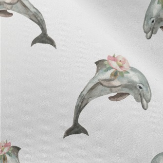 Dolphin With Flowers On Its Bo Chiffon