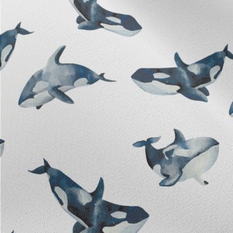 Killer Whales Swimming Freely Chiffon