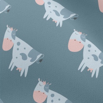 Hand Drawn Style Cow With Clos Chiffon