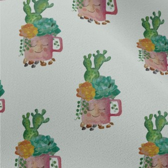 Succulent Plants Growing In Cu Chiffon
