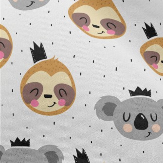 Big Heads Of Koalas And Sloths Chiffon