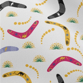 Kangaroo Image On Boomerang Chiffon