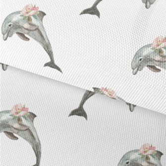 Dolphin With Flowers On Its Bo Waterproof Oxford