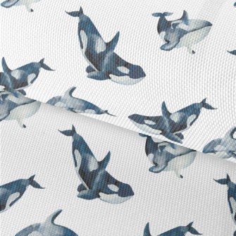 Killer Whales Swimming Freely Waterproof Oxford