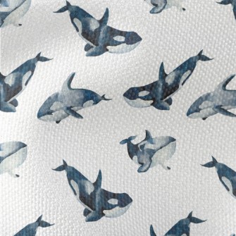 Killer Whales Swimming Freely Waterproof Canvas