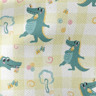 Big Eyed Crocodile Holding An  Waterproof Canvas