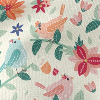 Colorful Birds And Flowers In  Waterproof Canvas