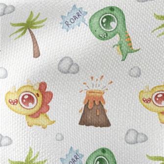 Big-eyed Baby Dinosaur And Vol Waterproof Canvas
