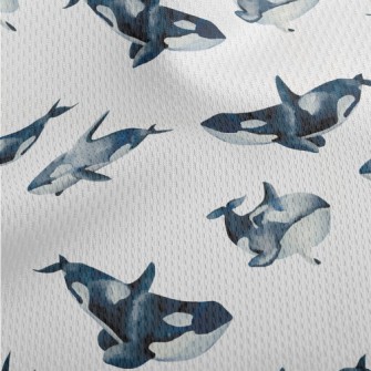 Killer Whales Swimming Freely Athletic Mesh Flat Back
