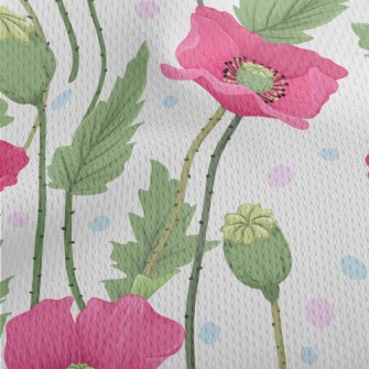 Poppies Blooming Everywhere Athletic Mesh Flat Back
