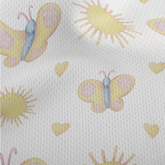 Butterfly With Circle Pattern Athletic Mesh Flat Back